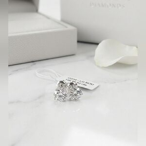 1.62 CTW Lab-Grown Diamonds 14k White Gold Round Secure Screw Back 4 prong Baske